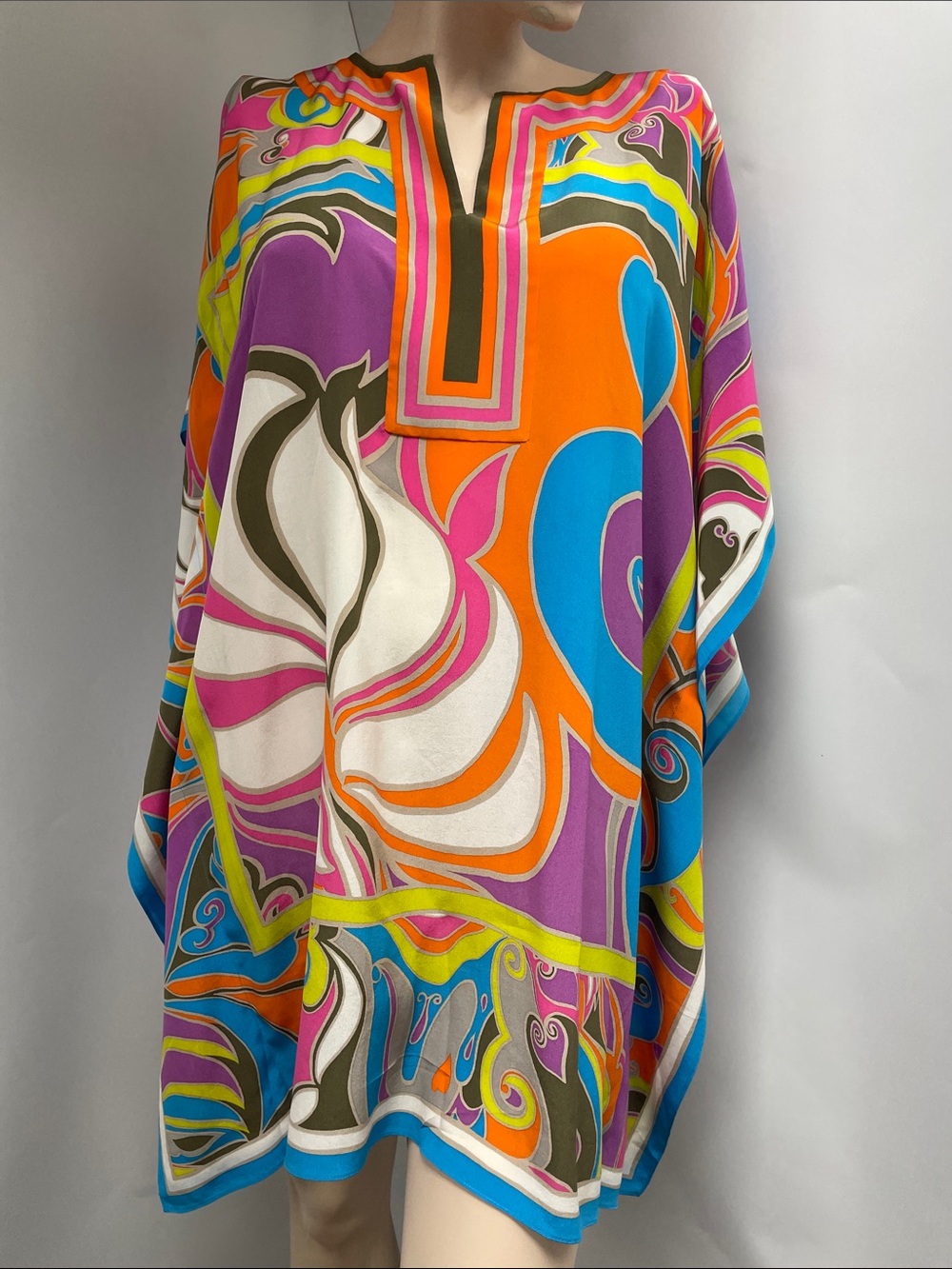 Trina Turk Multicolor Abstract Print Tunic, Size M/L